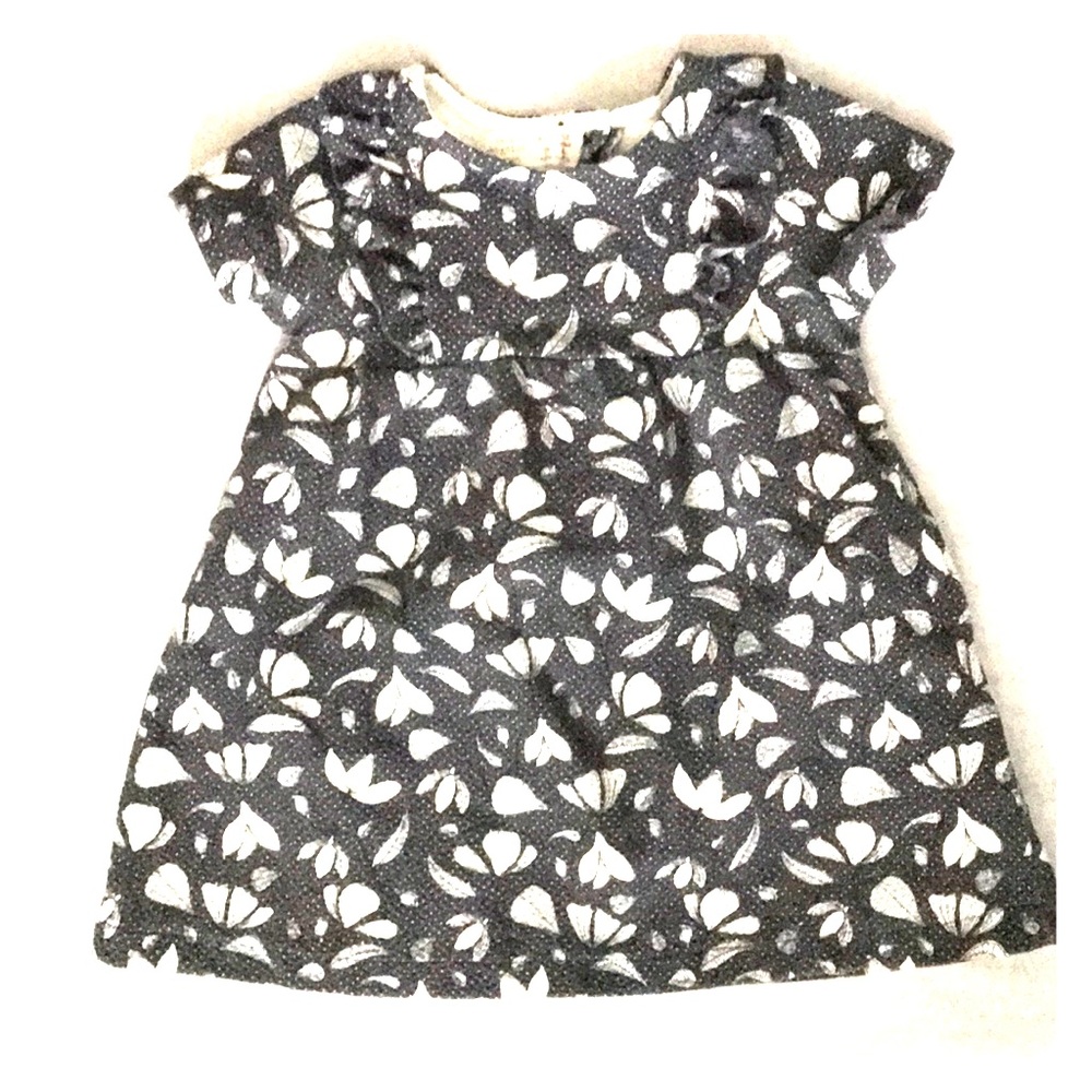 Zara Baby Girl Dress un Navy Blue Floral sz 9-12M